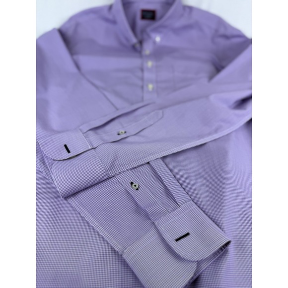 UNTUCKit Speri XL-Tall Slim Purple Micro Check Long Sleeve Button Down Shirt - Picture 6 of 11